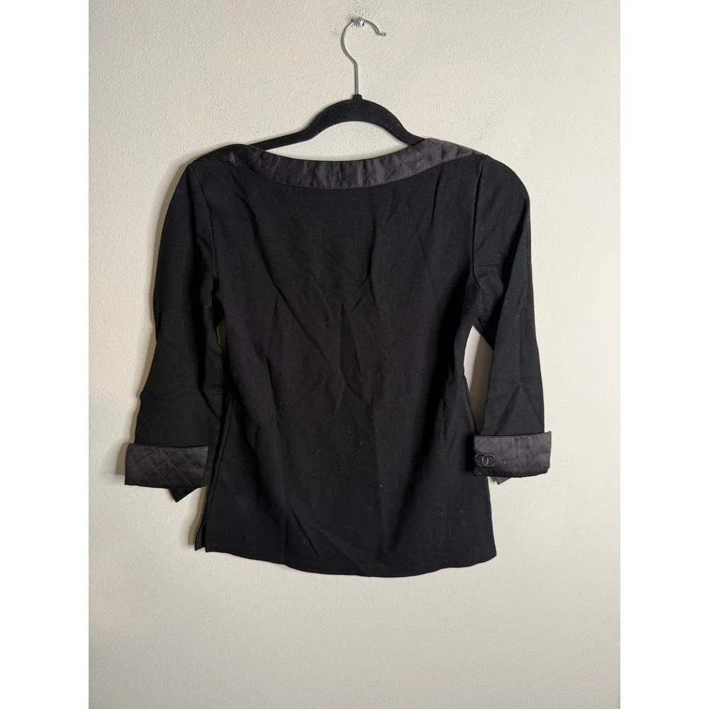 Chanel Women's XS Vintage Black Quilted Cuff Top Detail Classic Elegant Designer